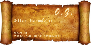 Odler Germán névjegykártya